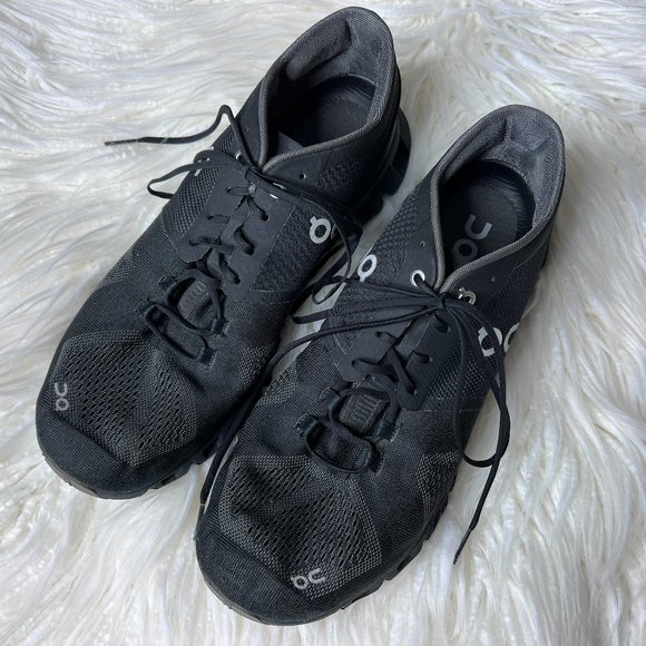 On Running Other - ON CLOUD Mens Cloud X Running Shoes Black Asphalt Size 10.5 Training Athletic